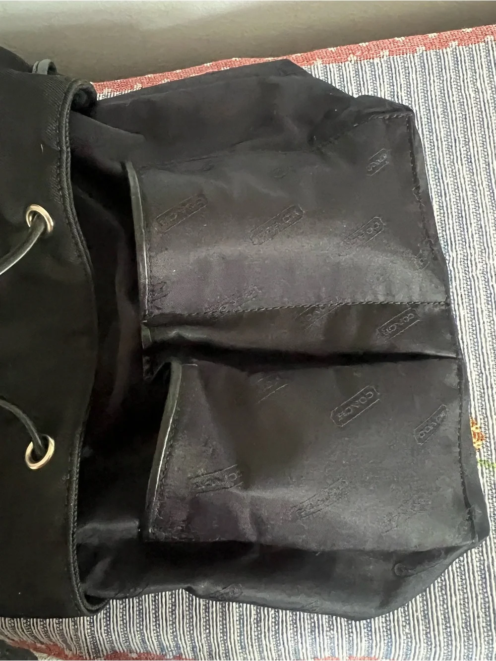 Coach 2003 Vintage Mercer Twill Nylon Backpack Black Y2K